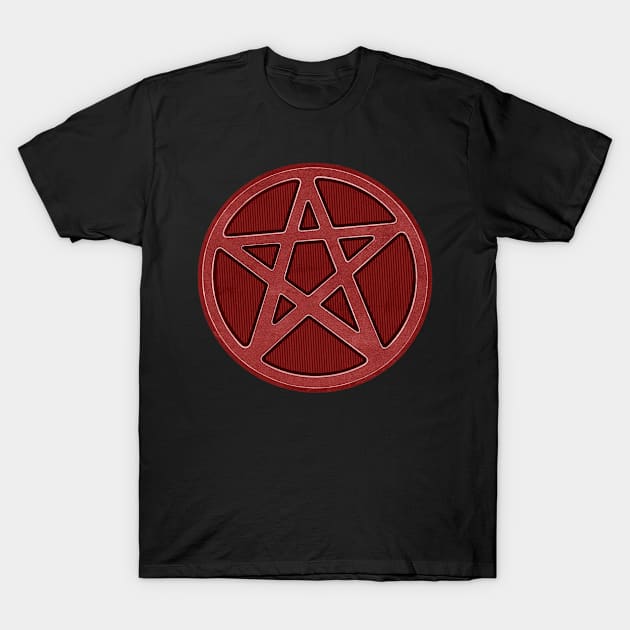 Red Stone Effect Pentagram T-Shirt by MissMoth